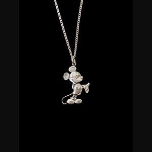 Vintage 926 Sterling Disney Mickey Mouse Charm On 18" Chain